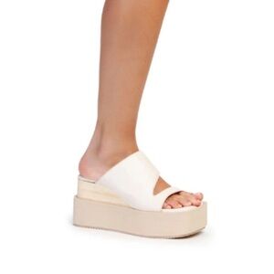 NEW PALOMA BARCELO Laxyla Platform Wedge Sandals Glacial Size 40 EU 10 US